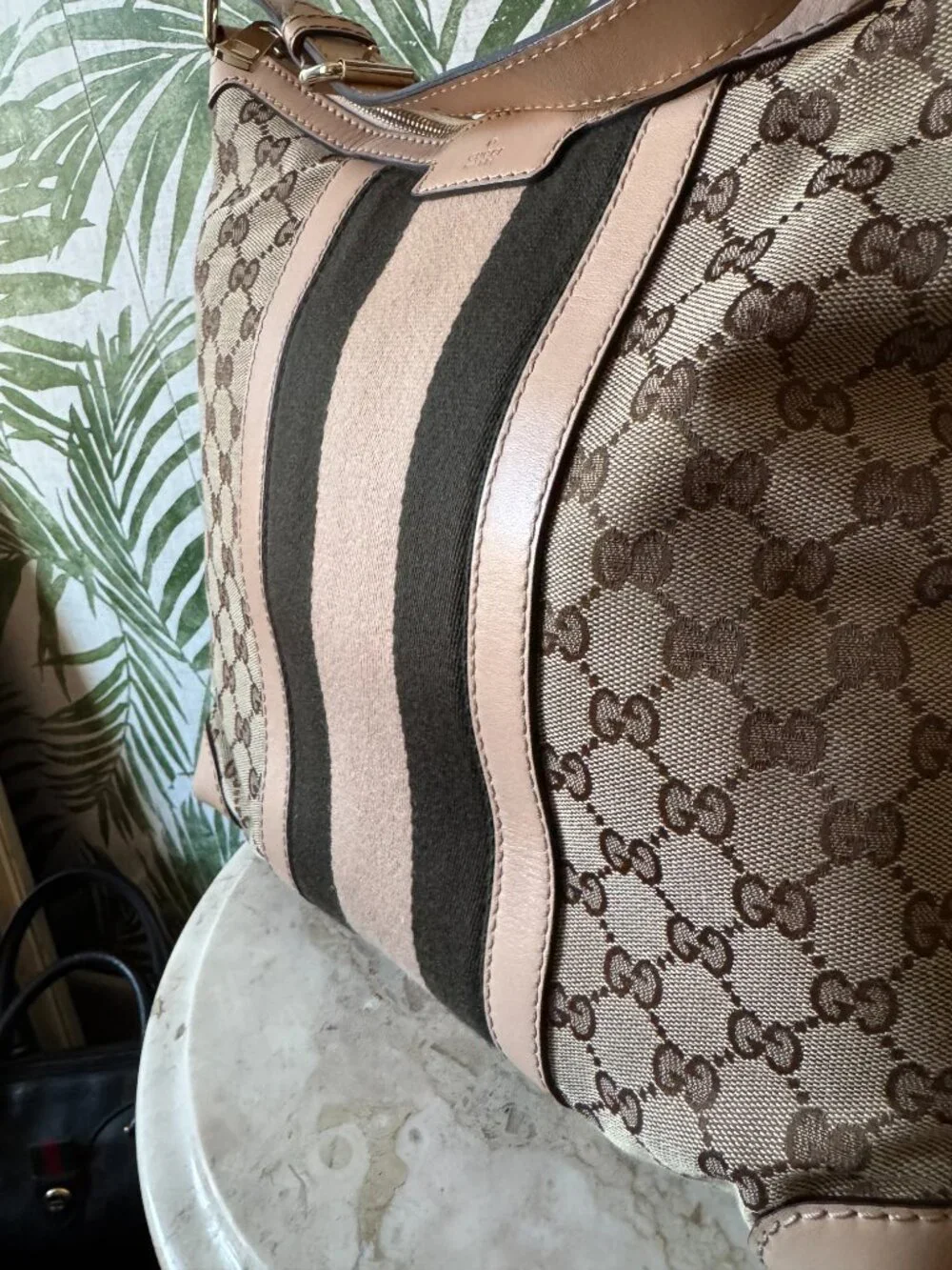 Vintage Gucci GG Canvas Web Stripe Hobo Shoulder Bag - Picture 4 of 14